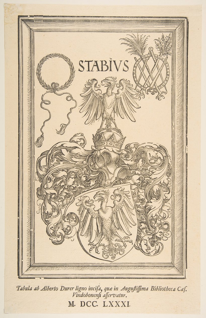 Brasão de armas de Johan Stabius, edição de 1781.nd de Albrecht Dürer