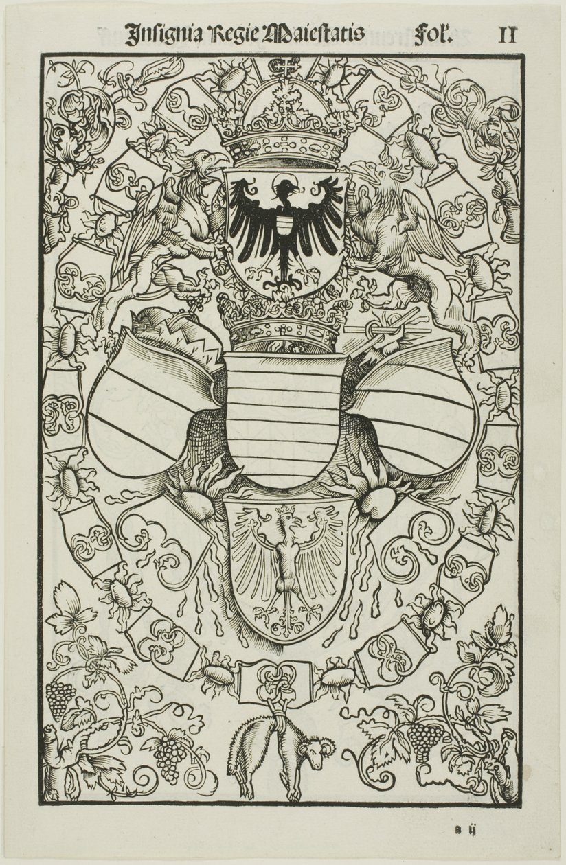Brasão de Maximiliano I como Rei dos Romanos de Albrecht Dürer
