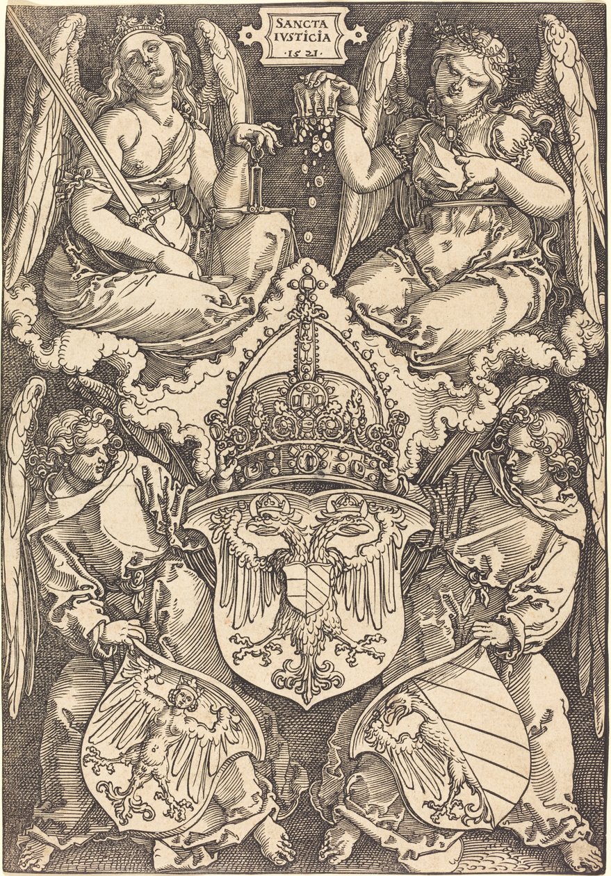 Brasão de armas do Império Alemão e Cidade de Nuremberg de Albrecht Dürer