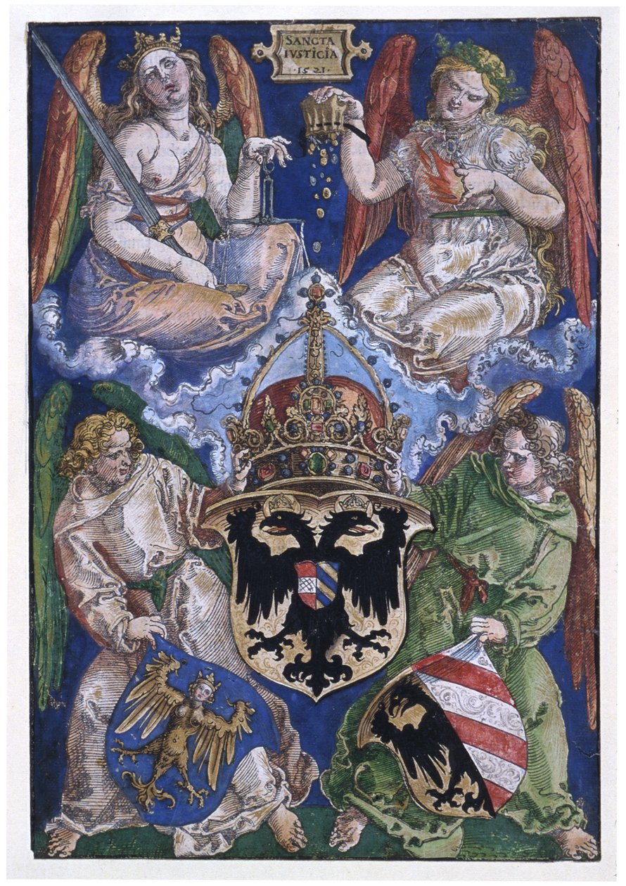 Brasão de armas do Império Alemão e da cidade de Nuremberga de Albrecht Dürer