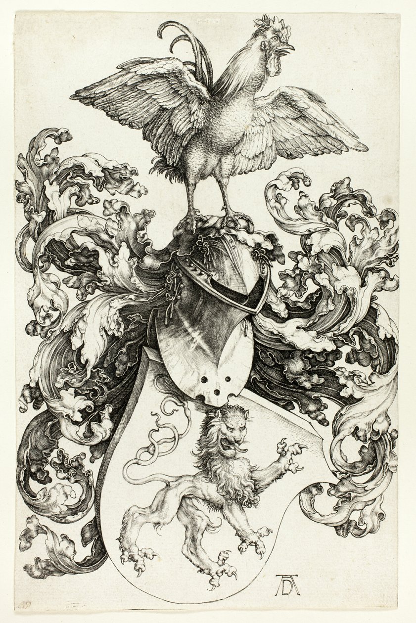 Brasão com Leão e Galo de Albrecht Dürer