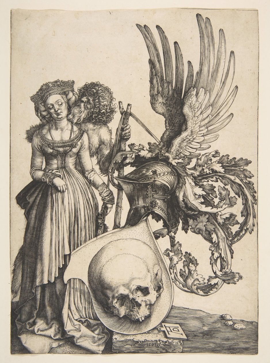 Brasão de armas com uma caveira, 1503. de Albrecht Dürer