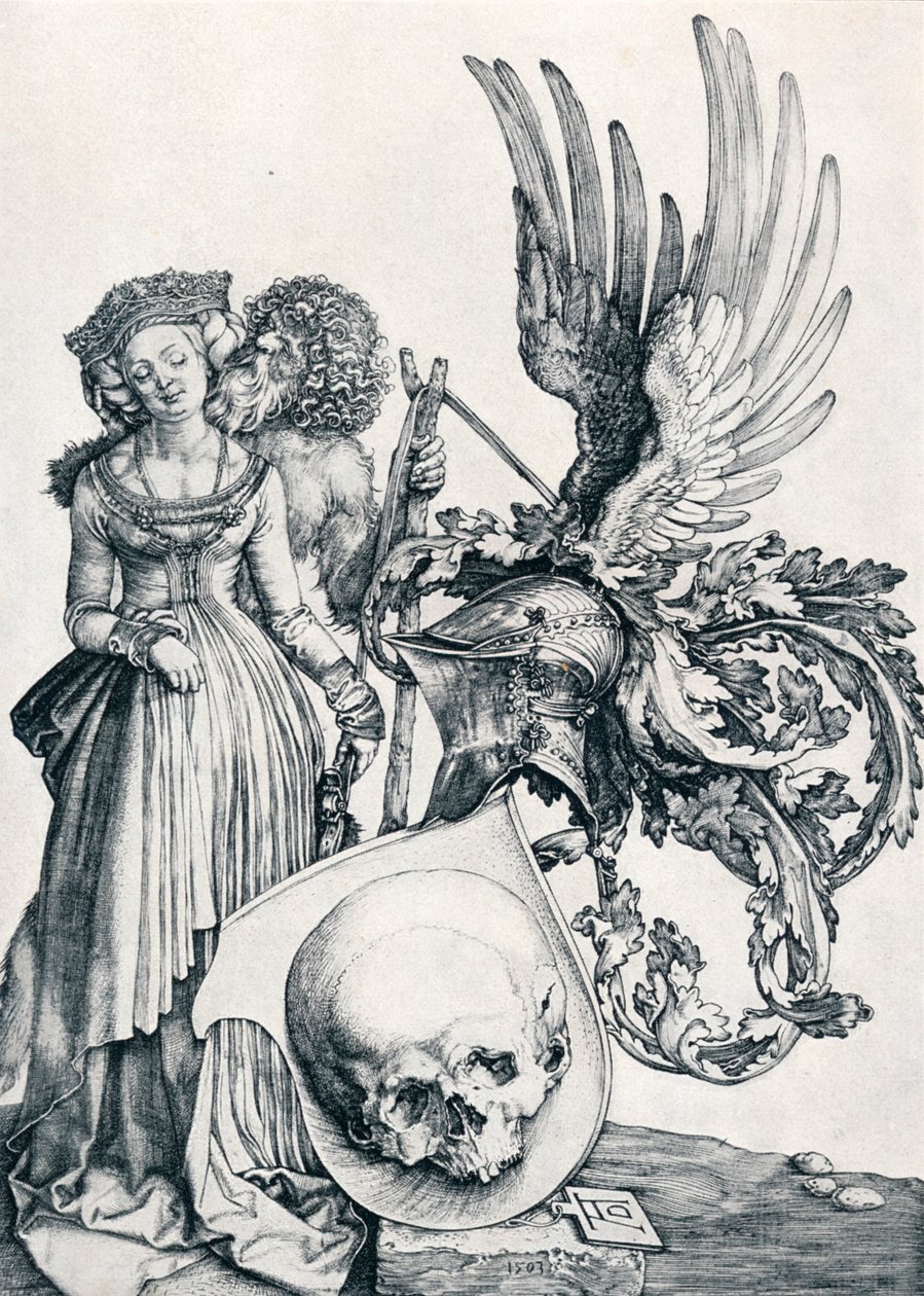 Brasão com uma caveira, 1503 1906 de Albrecht Dürer