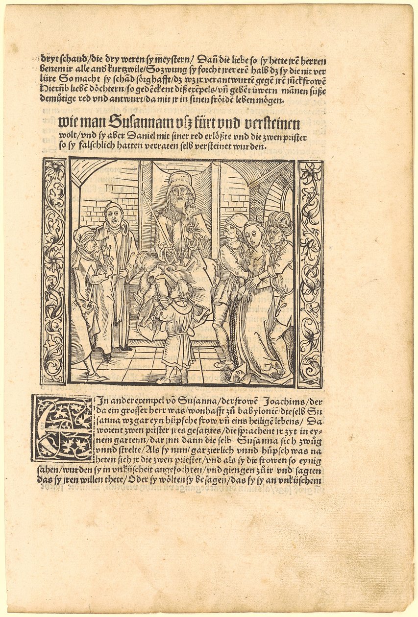O menino Daniel desmascara os acusadores de Susana perante o tribunal de Albrecht Dürer