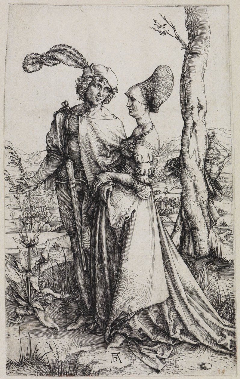 O Casal Apaixonado e a Morte (O Passeio) de Albrecht Dürer