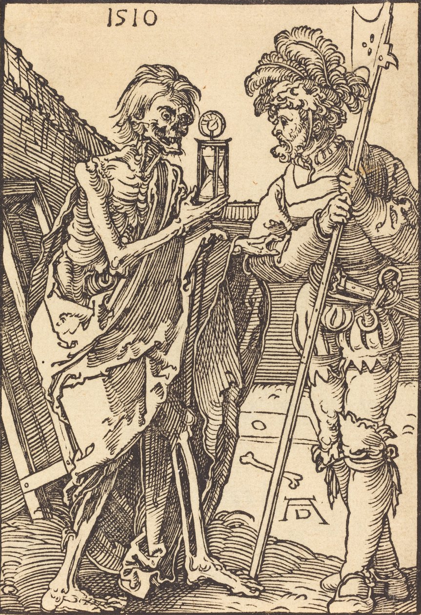 Morte e o Lansquenet, 1510. de Albrecht Dürer
