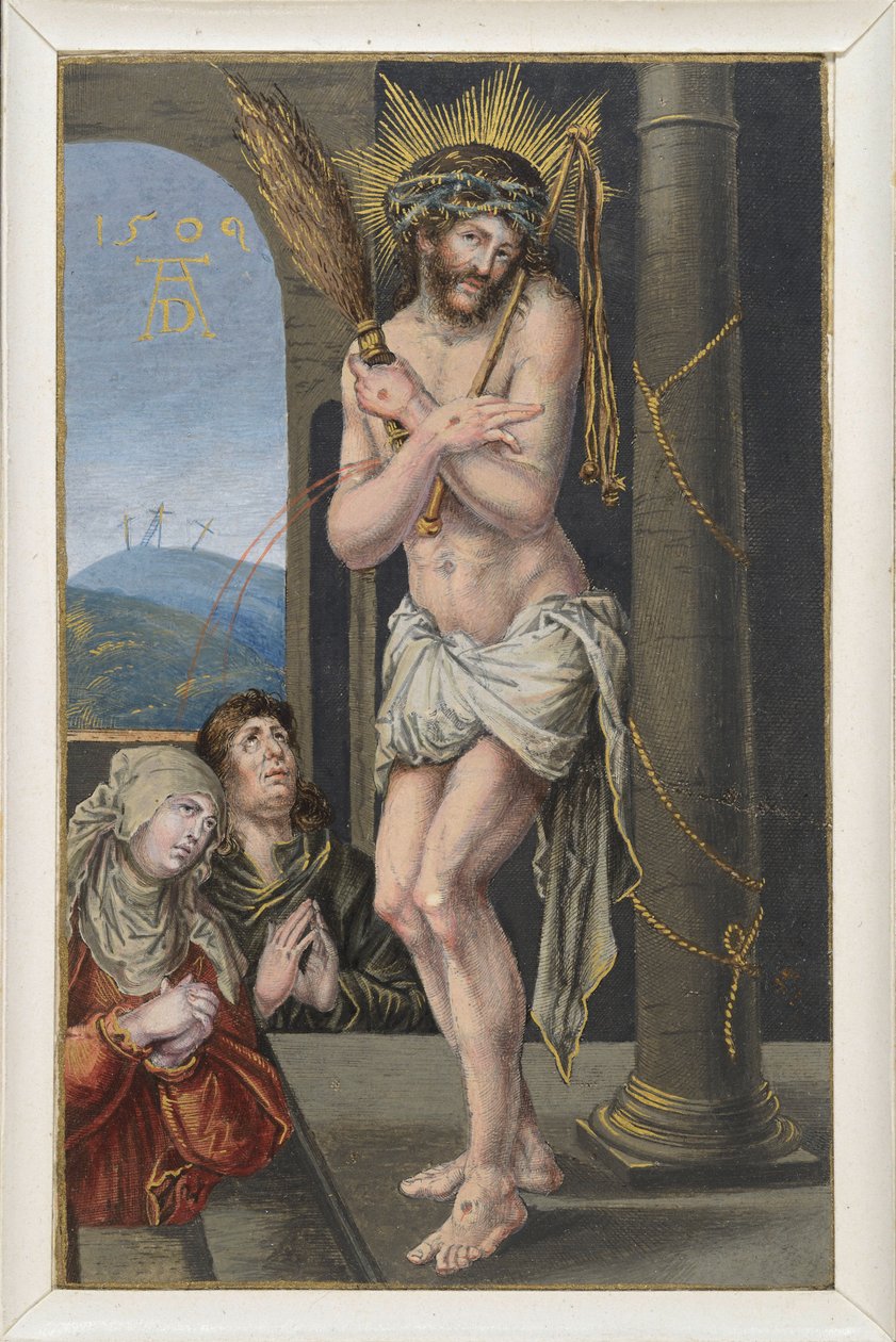 O Homem da Dor junto à coluna da flagelação de Albrecht Dürer