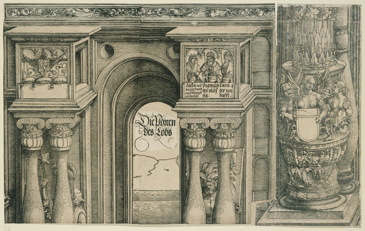 O Arco do Triunfo do imperador Maximiliano I (11): O arco do portal esquerdo de Albrecht Dürer