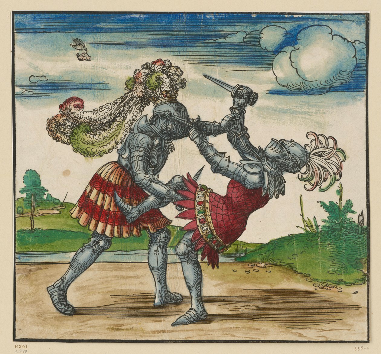 O duelo a pé (xilogravuras de Freydal) de Albrecht Dürer