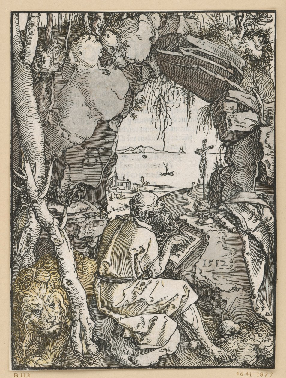 São Jerónimo na gruta rochosa de Albrecht Dürer