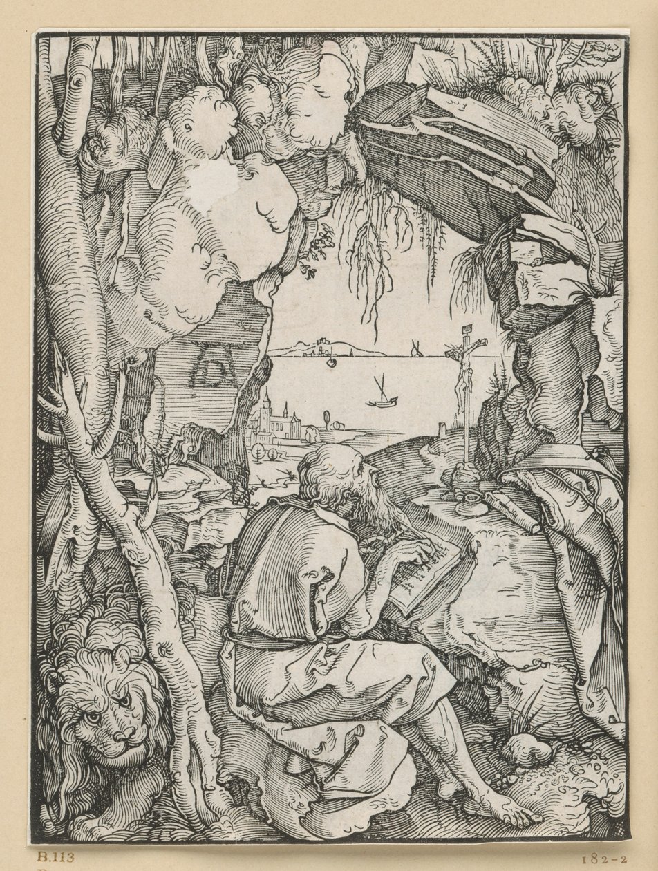 São Jerónimo na gruta rochosa de Albrecht Dürer