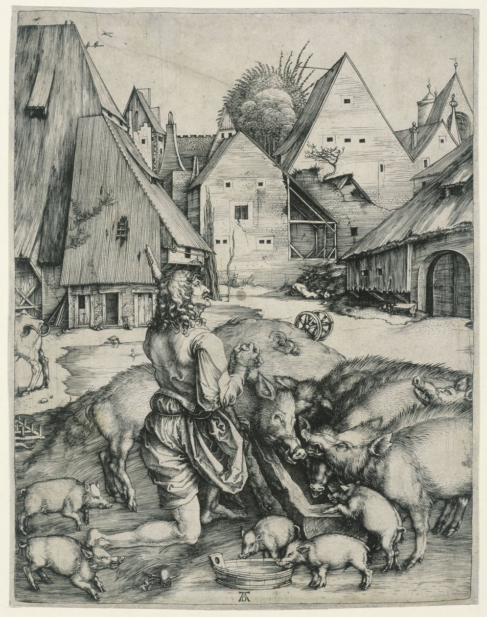 O filho pródigo guarda os porcos de Albrecht Dürer