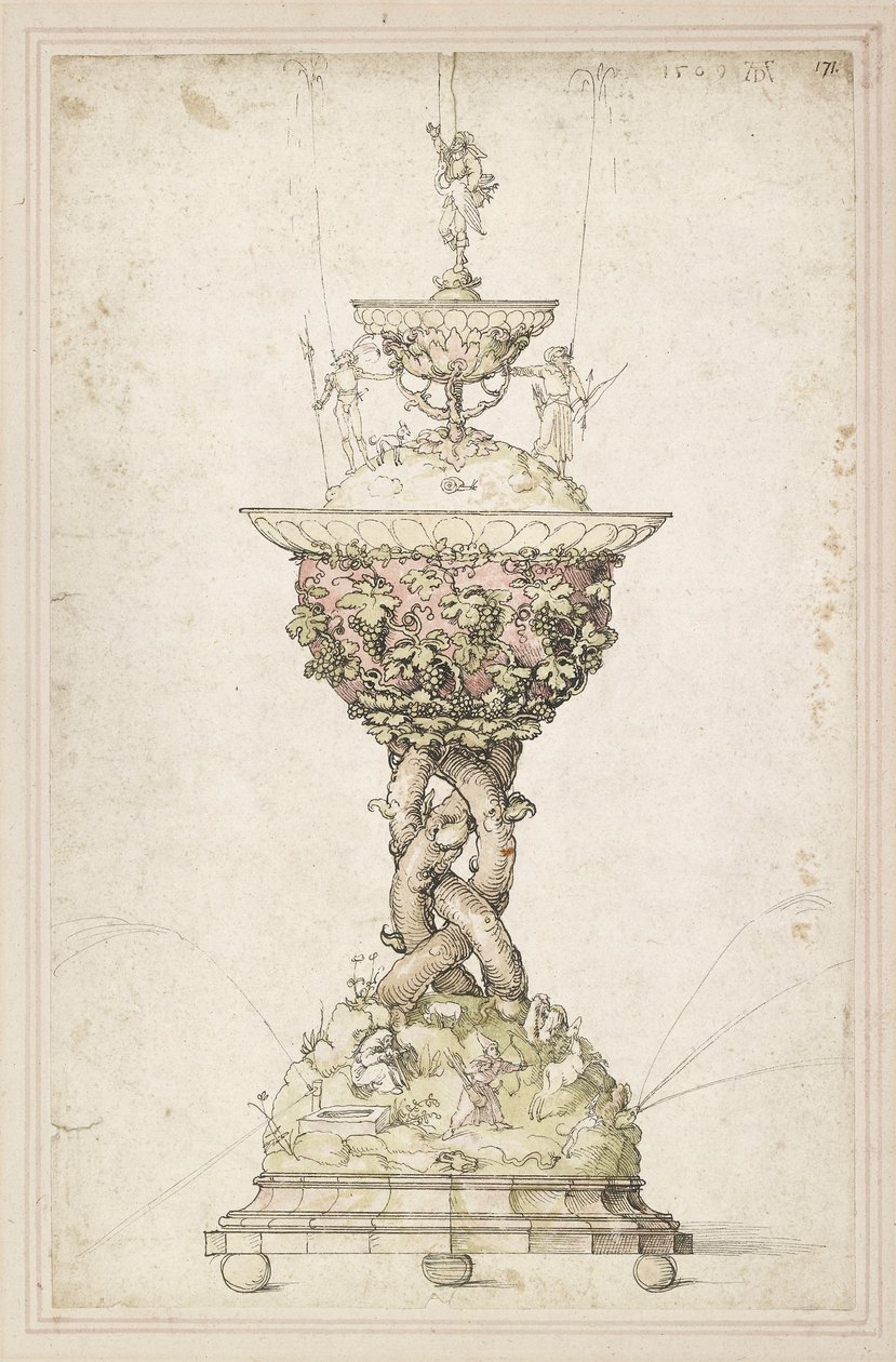 Projeto para uma fonte de mesa, 1509 de Albrecht Dürer