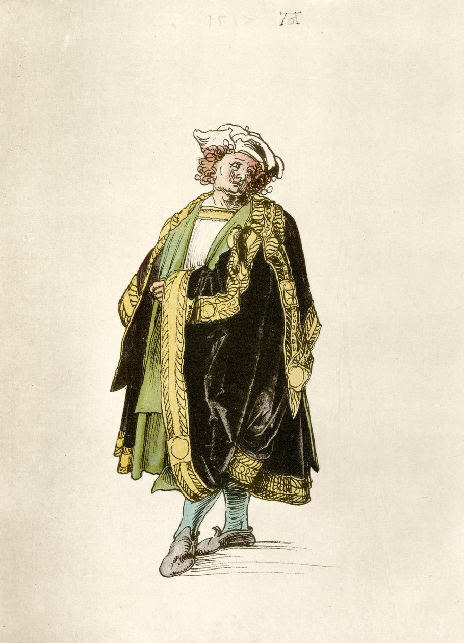 Design de um vestido de corte imperial de Albrecht Dürer