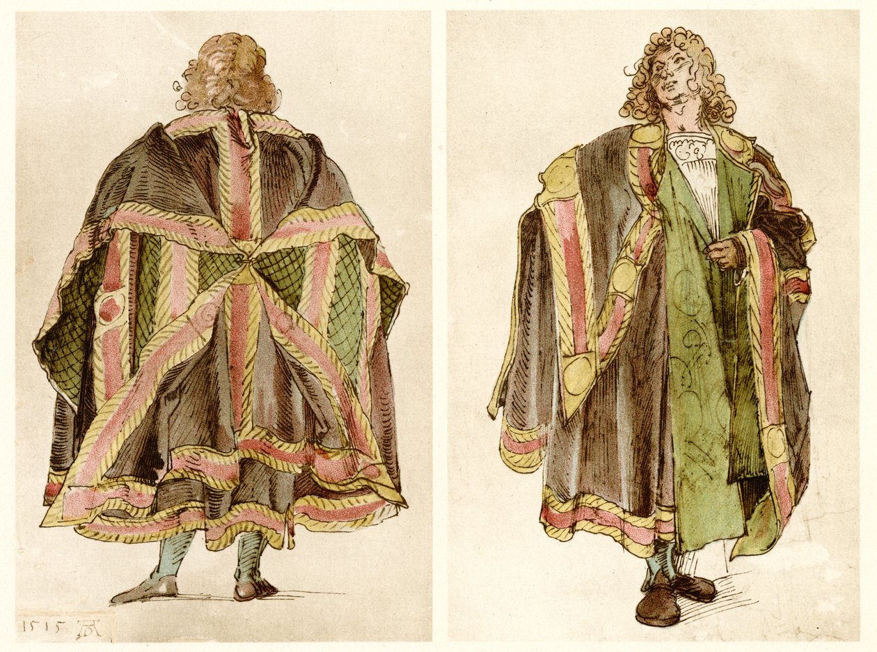 Designs de trajes da corte imperial de Albrecht Dürer