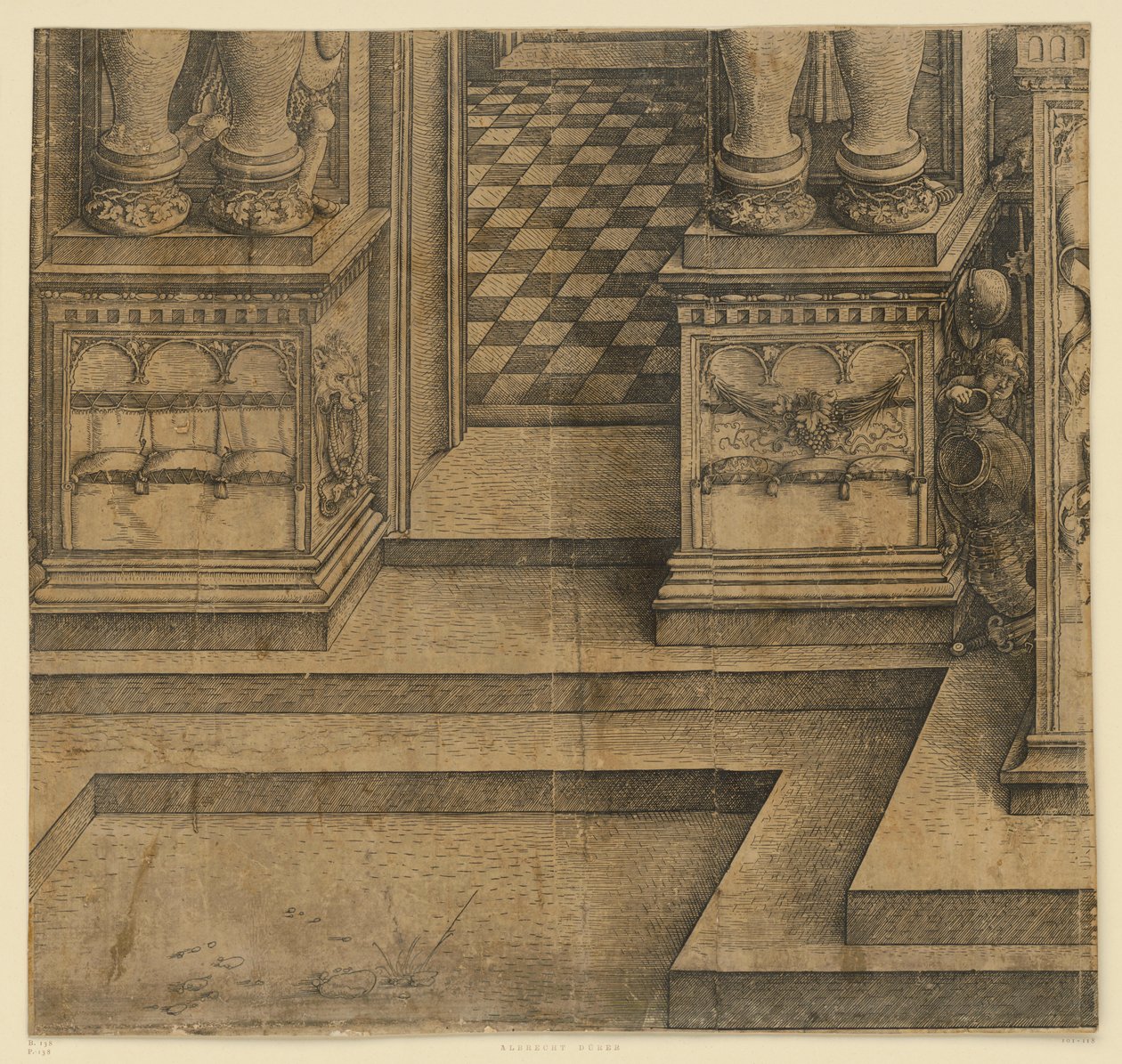 O Arco triunfal do imperador Maximiliano I (10): Os pedestais do portal esquerdo de Albrecht Dürer