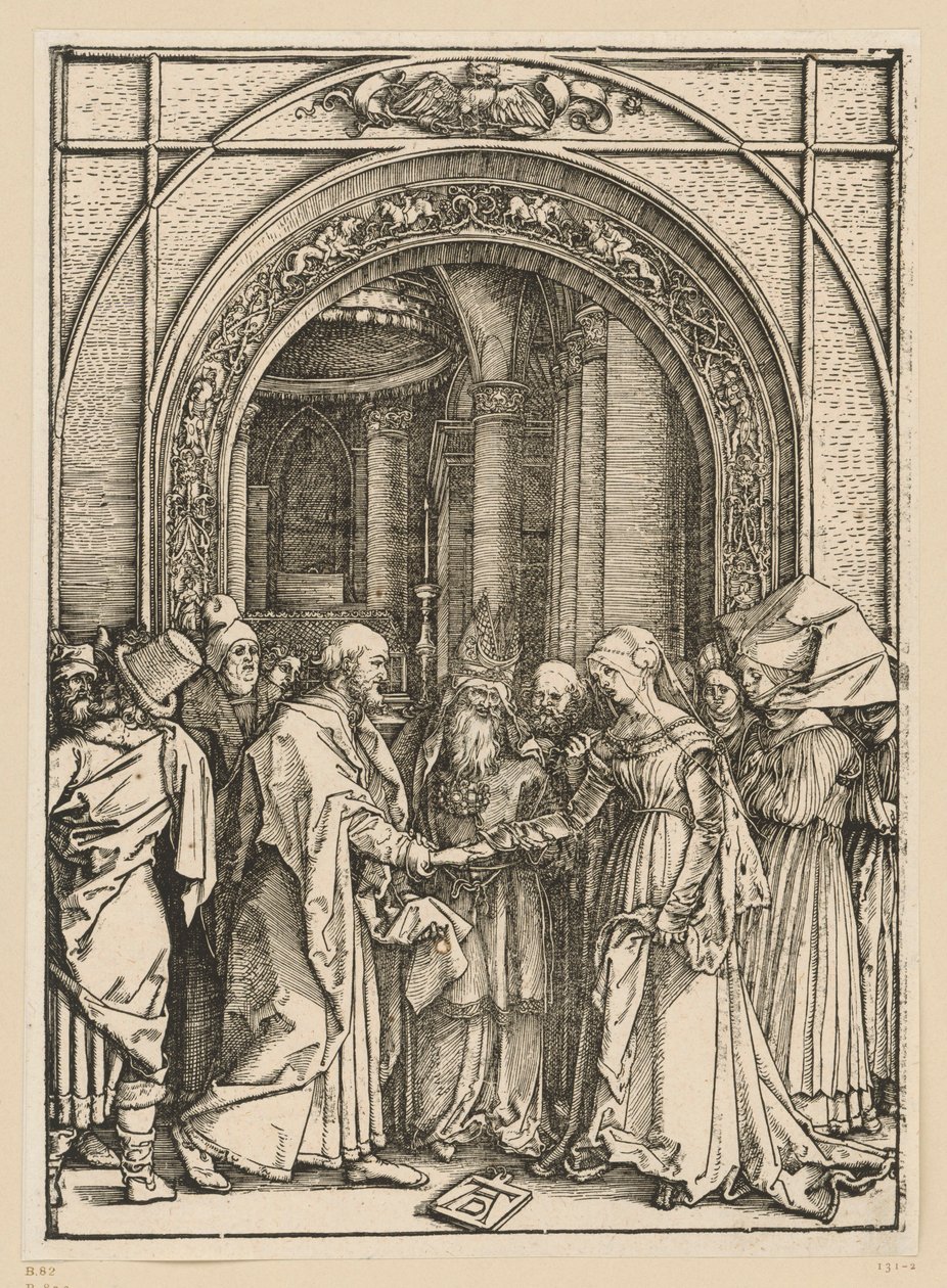 O desposório da Virgem (Vida da Virgem) de Albrecht Dürer