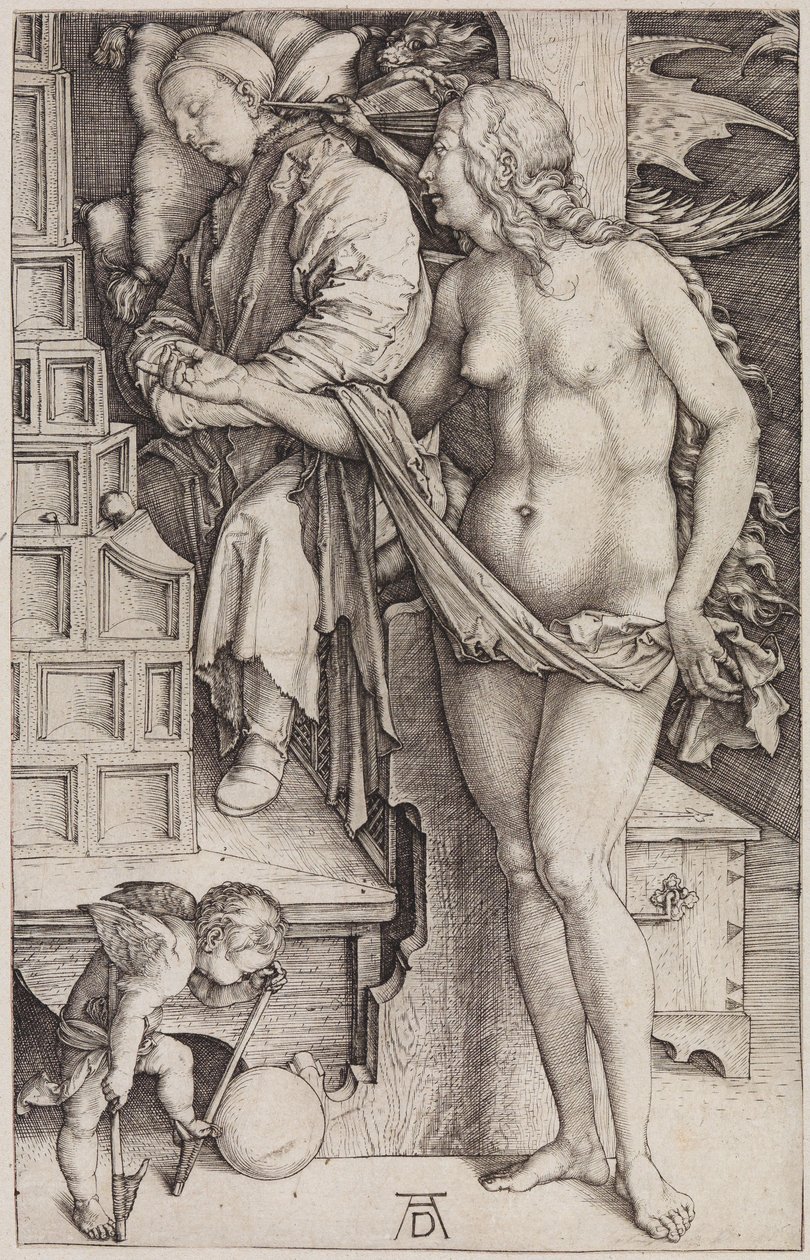 A tentação do ocioso (O sonho do médico) de Albrecht Dürer