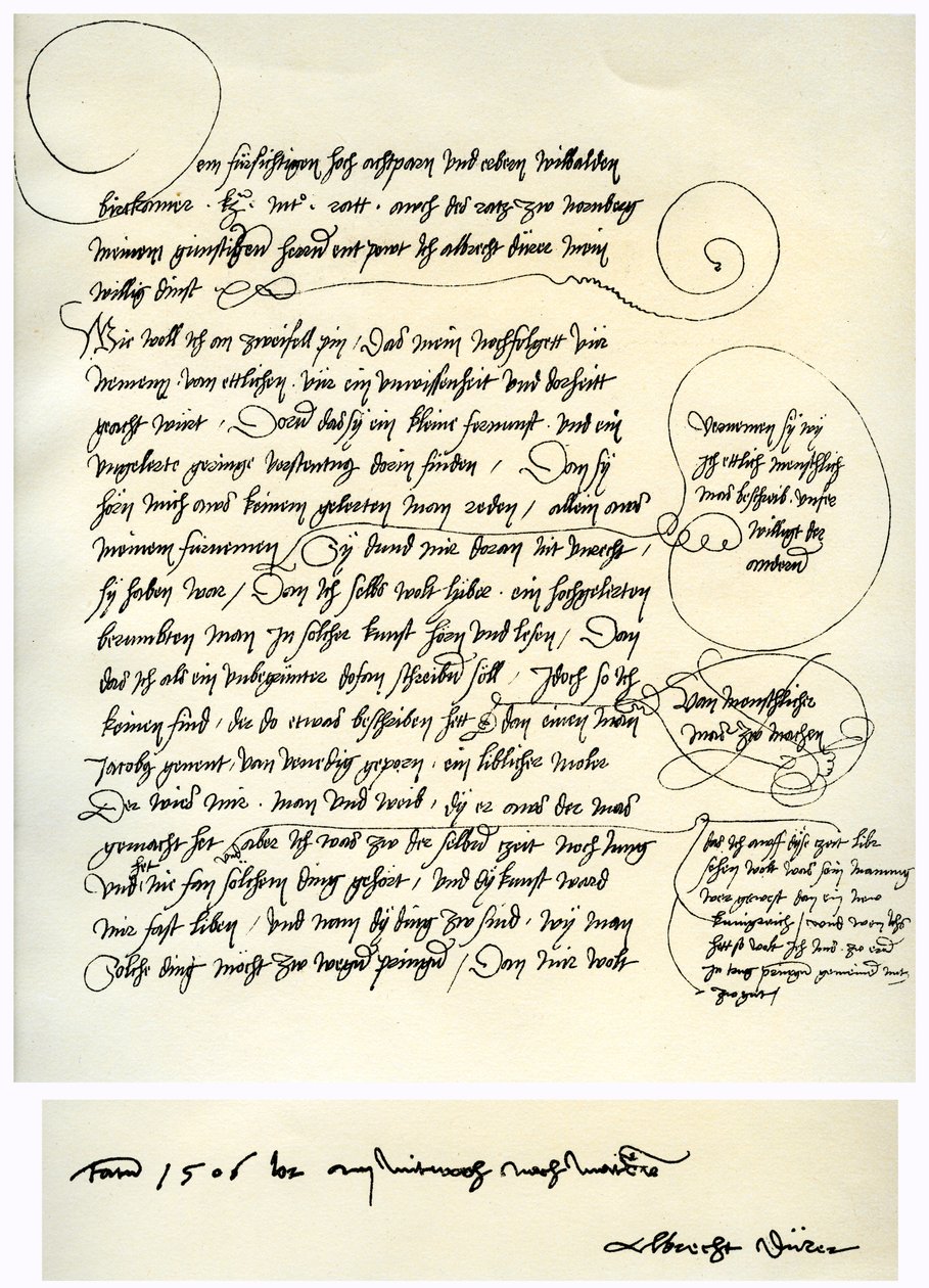 Projeto de dedicação de Albrecht Durers a Bilibald Pirckheimer, c1523 de Albrecht Dürer