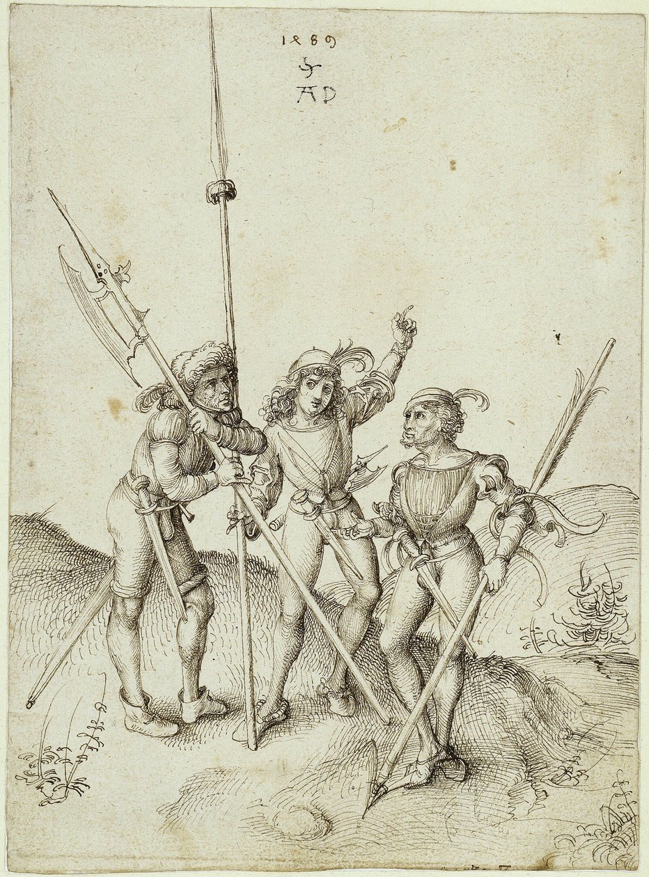 Três lansquenetes de Albrecht Dürer