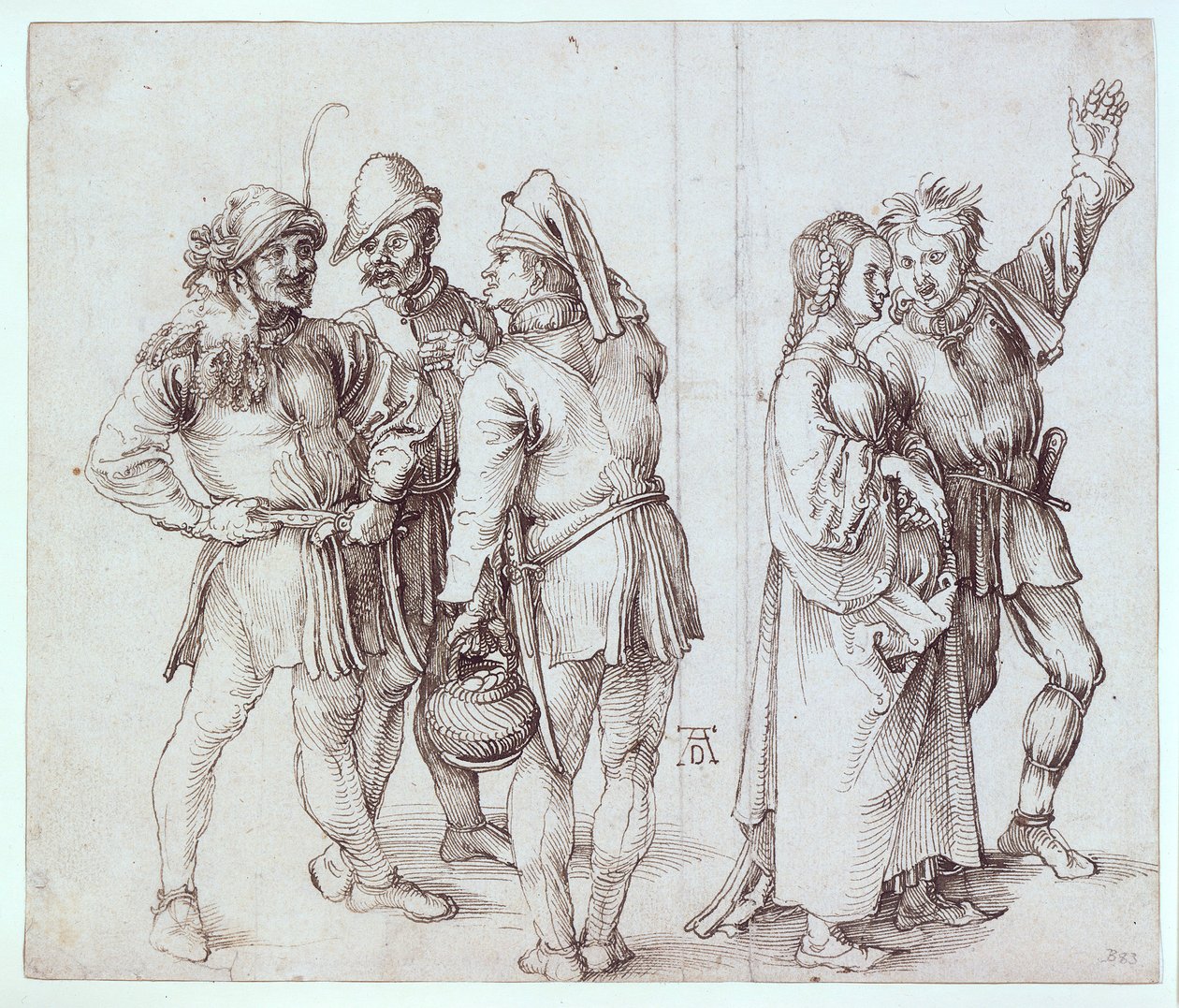 Três camponeses no mercado e um casal de camponeses de Albrecht Dürer
