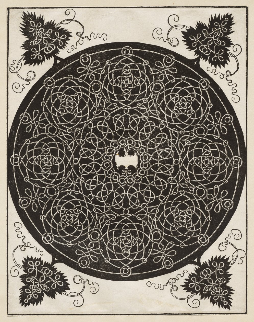 Quinto nó, com um escudo branco de seis pontas no centro de Albrecht Dürer
