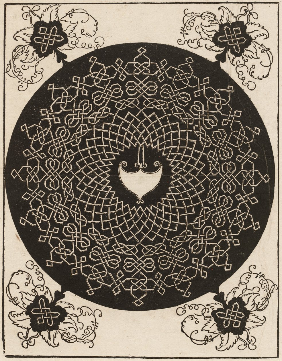 Primeiro nó, com um escudo em forma de coração de Albrecht Dürer