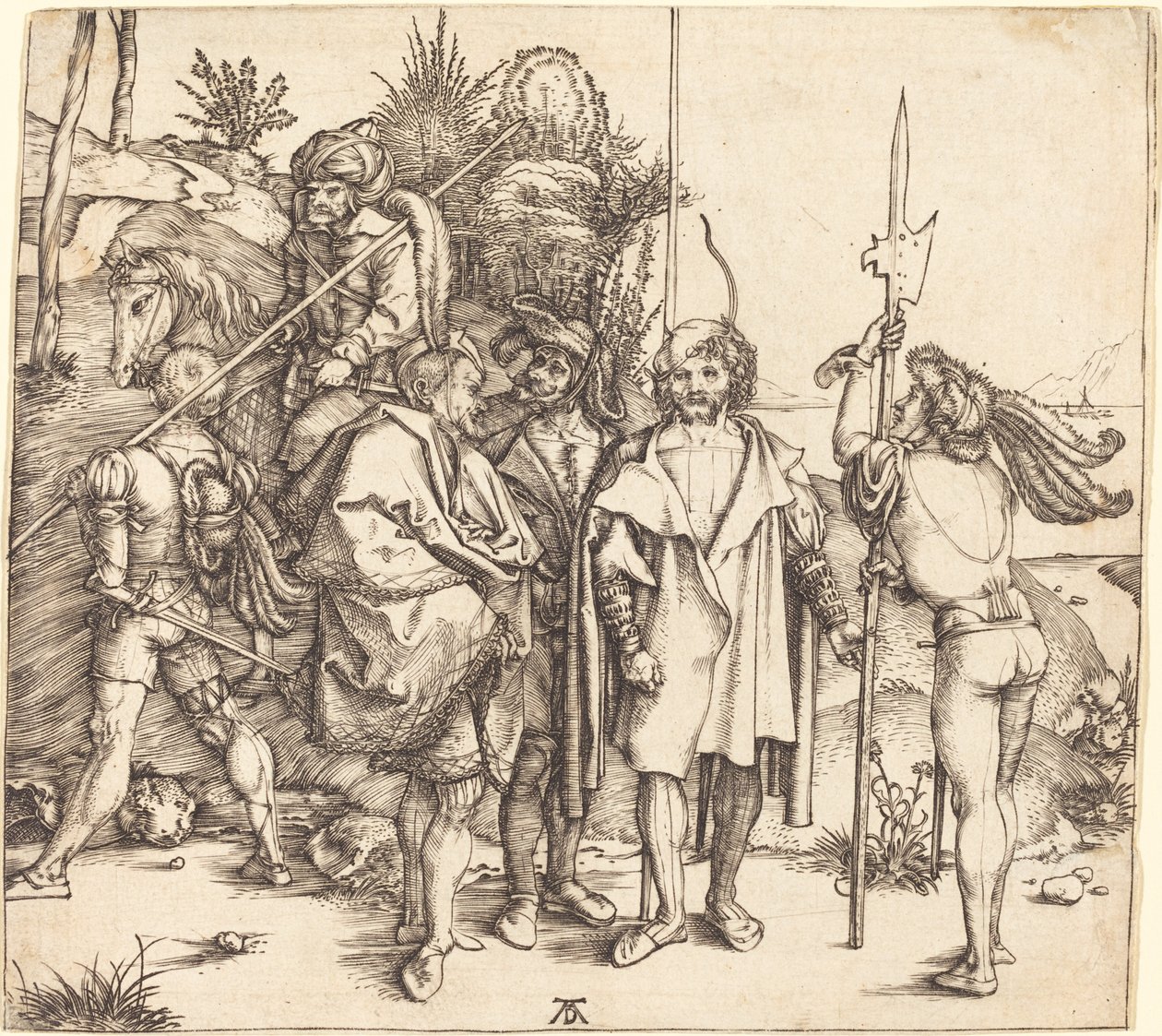 Cinco soldados e um turco a cavalo de Albrecht Dürer