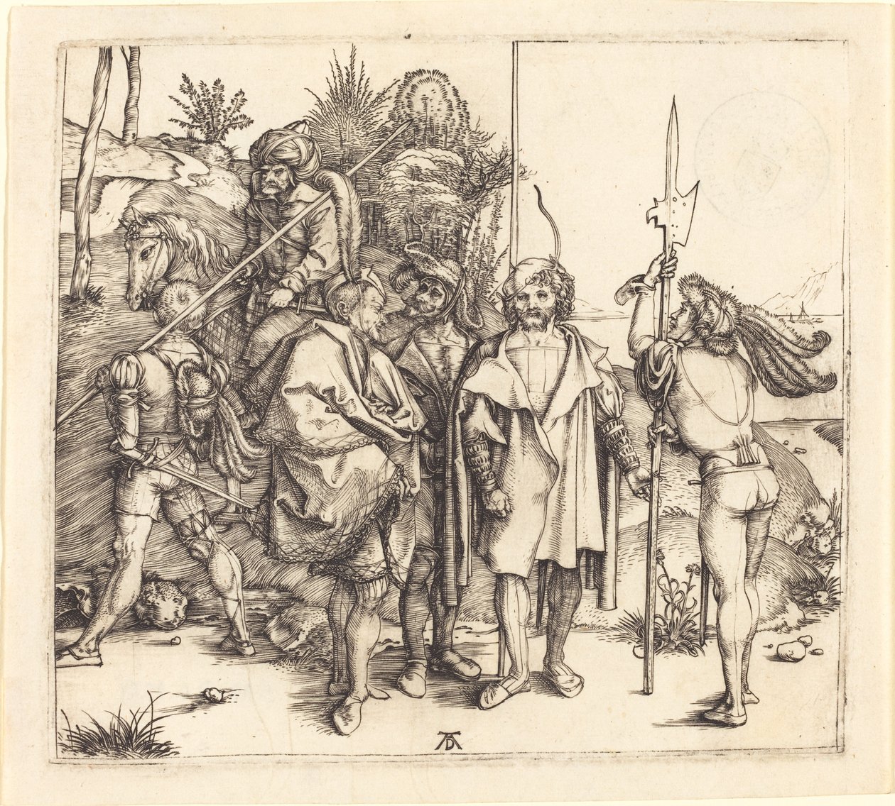 Cinco soldados e um turco a cavalo de Albrecht Dürer