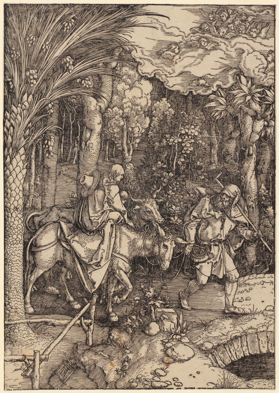 Fuga para o Egito, folha 14 da série «A Vida da Virgem» de Albrecht Dürer