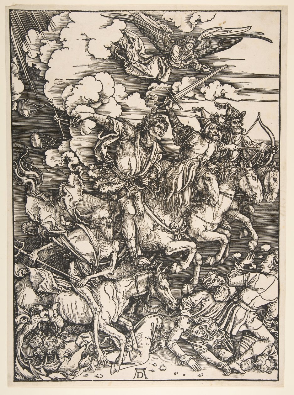 Quatro Cavaleiros do Apocalipse, ca. 14971498. de Albrecht Dürer