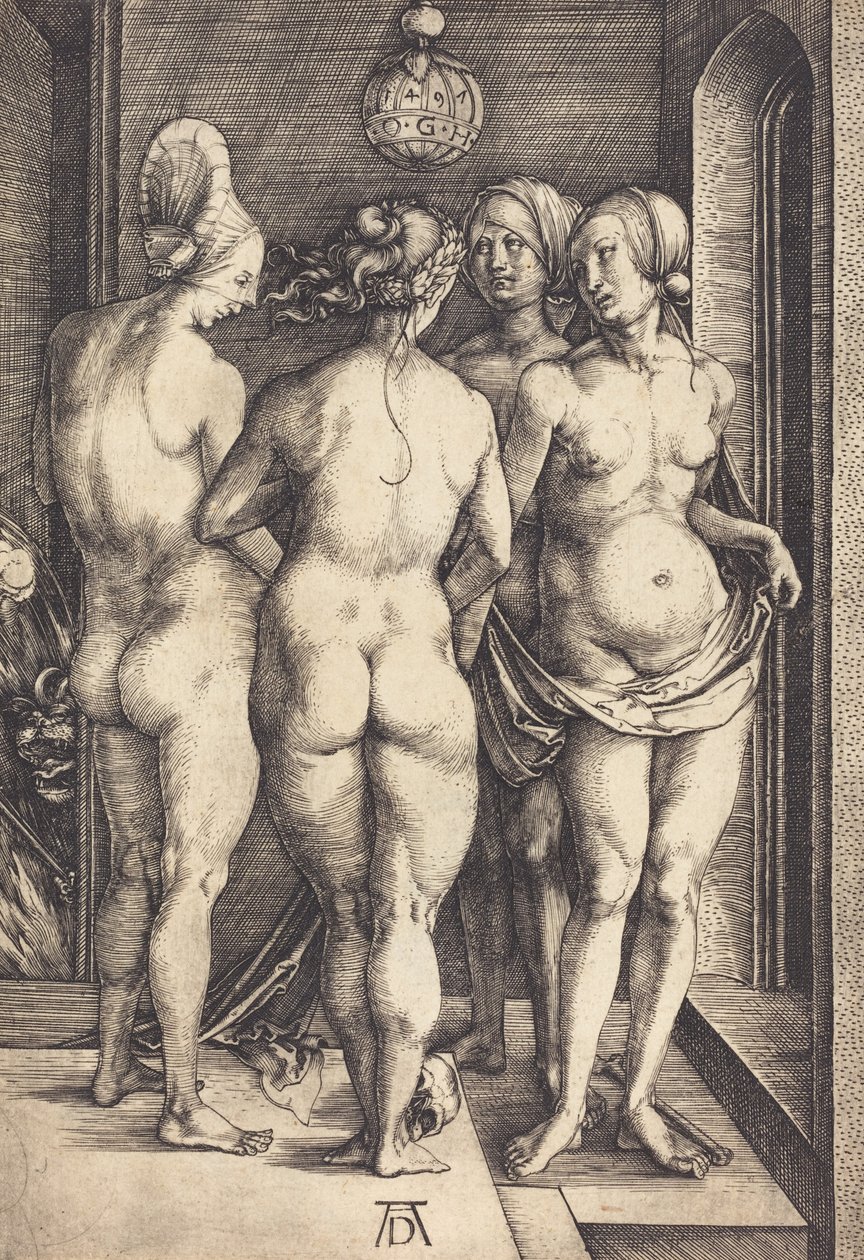 Quatro Mulheres Nuas, 1497. de Albrecht Dürer