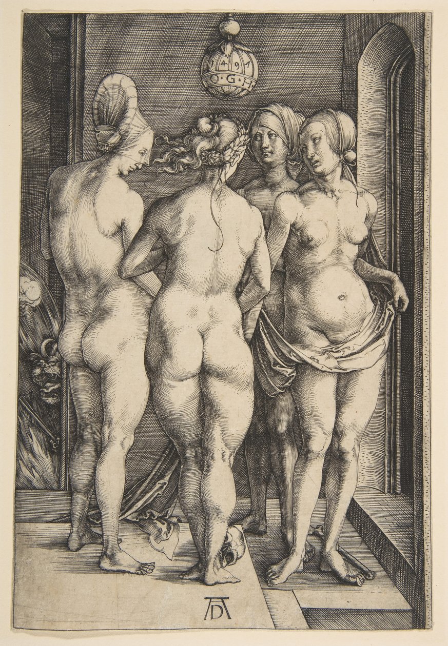 Quatro mulheres nuas, 1497. de Albrecht Dürer