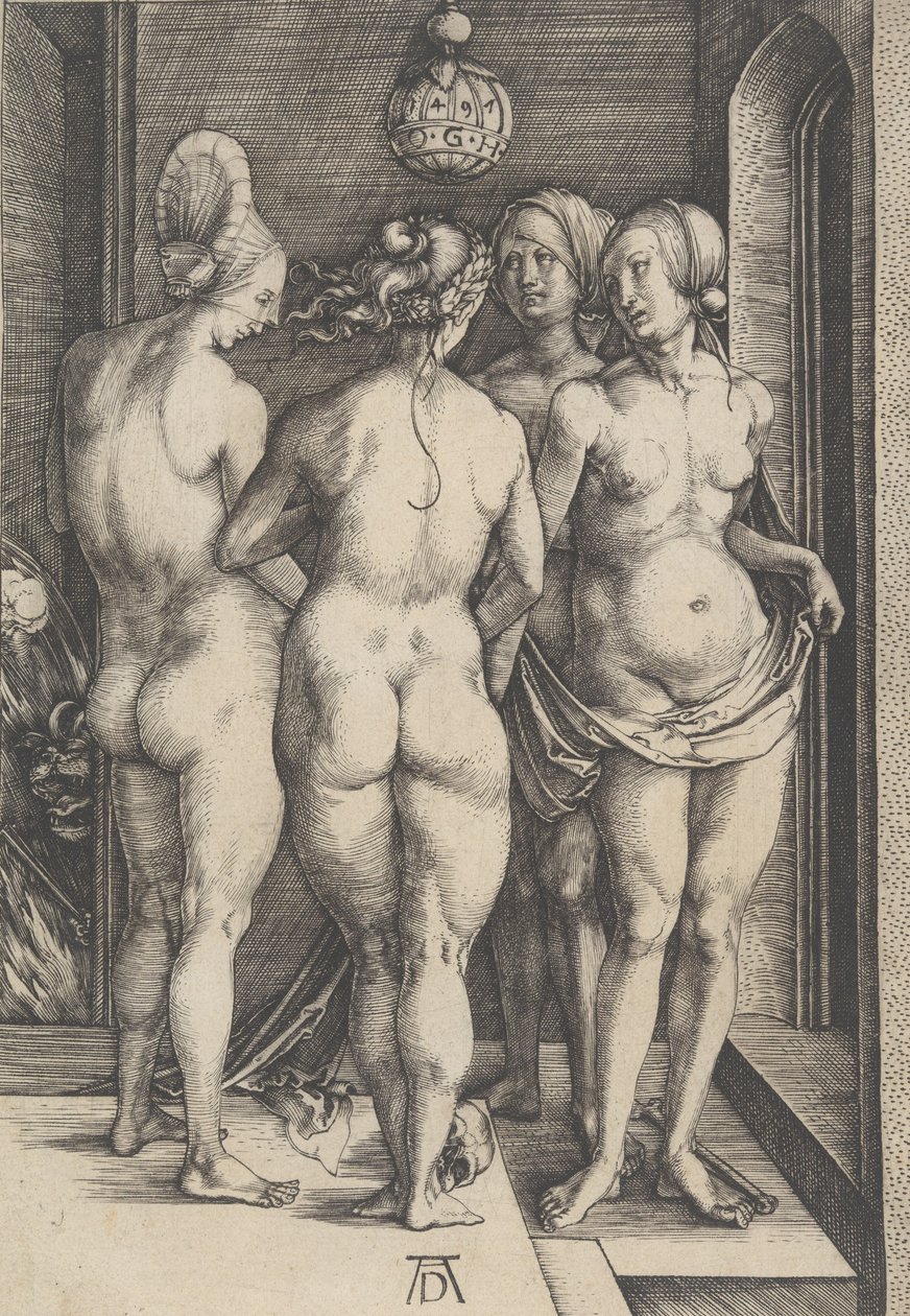 Quatro Mulheres Nuas, 1497., 1497. de Albrecht Dürer