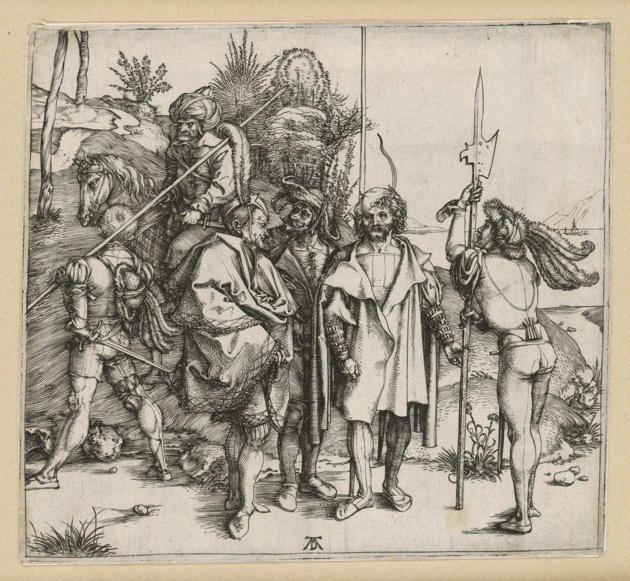 Cinco soldados e um turco num cavalo de Albrecht Dürer