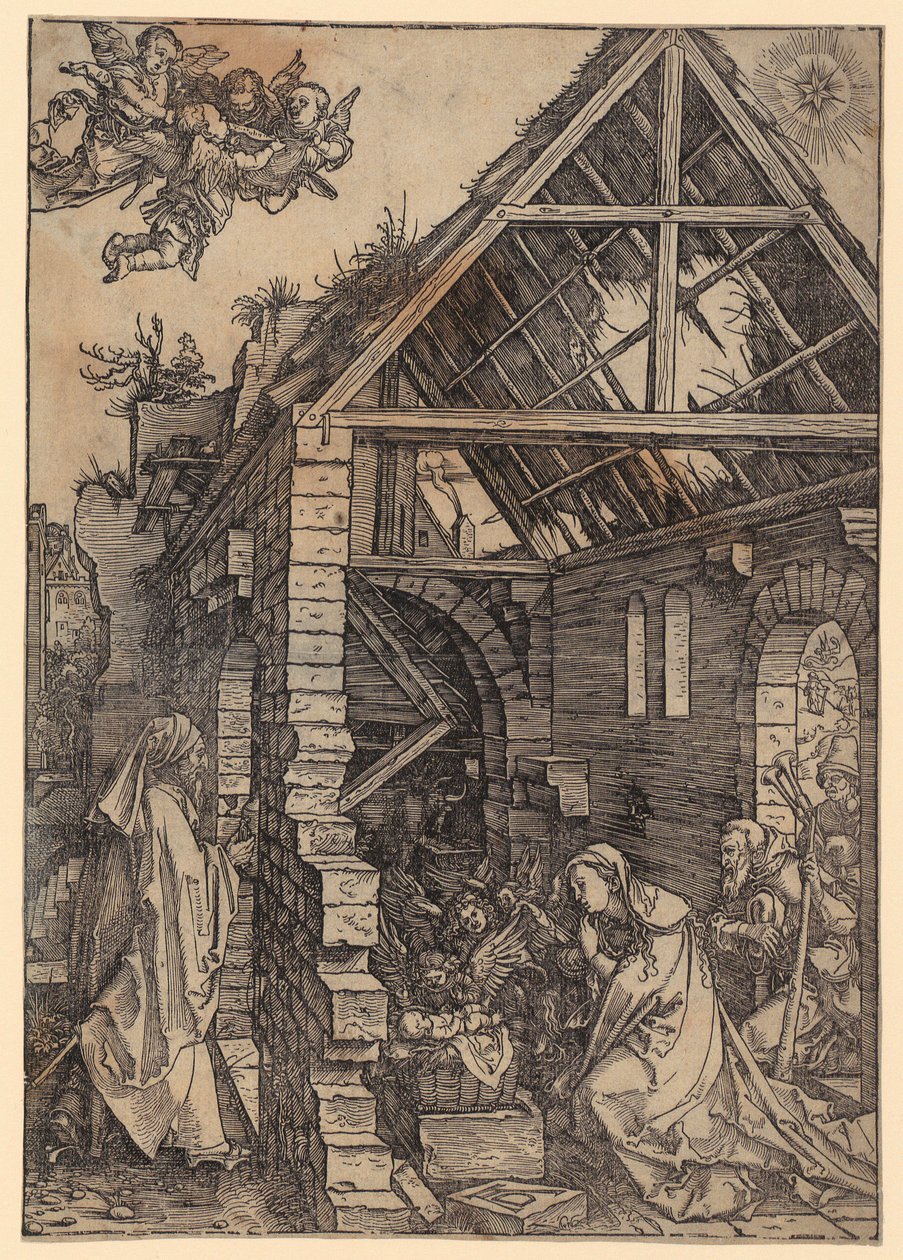Nascimento de Cristo, folha 10 da série «A Vida da Virgem» de Albrecht Dürer