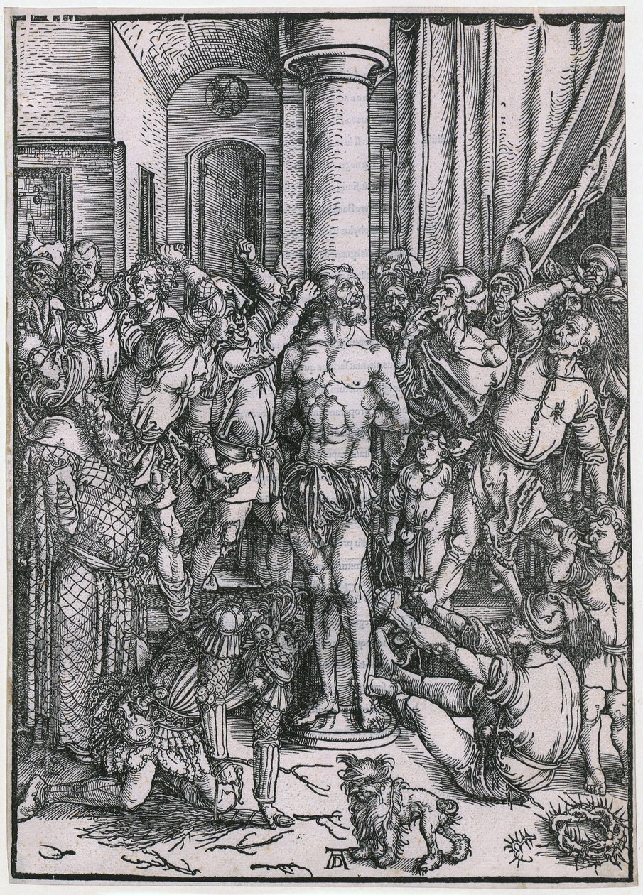 A flagelação de Cristo, prancha 5 da série «A Grande Paixão» de Albrecht Dürer