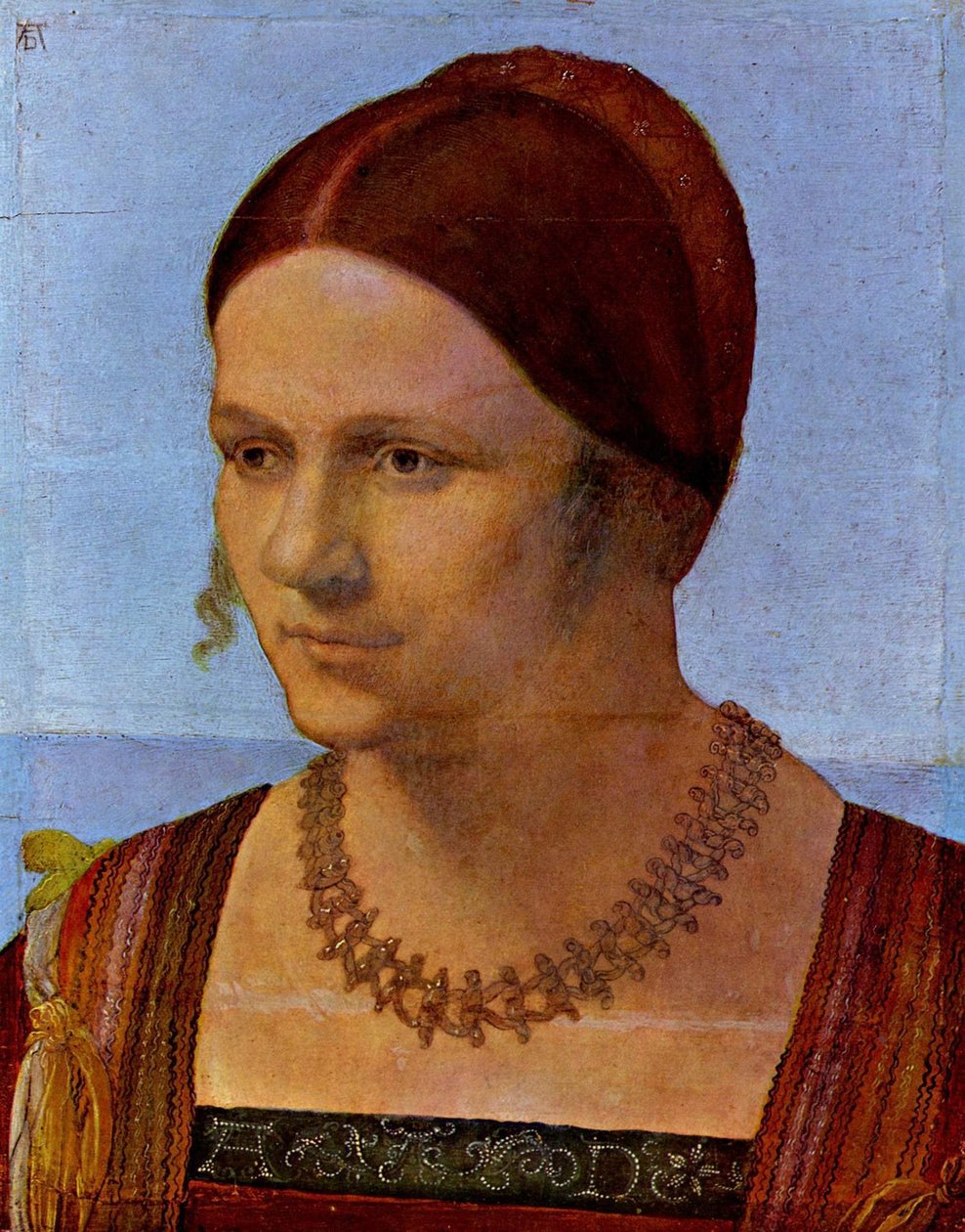 Alemão: Bildnis einer jungen Venezianerin Retrato de uma jovem veneziana de Albrecht Dürer