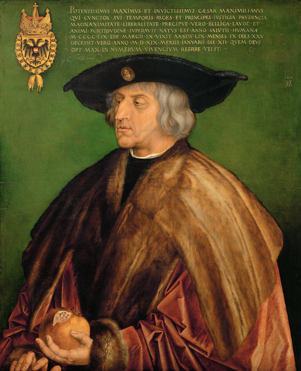 Alemão: Kaiser Maximilian I. Maximiliano I, Sacro Imperador Romano-Germânico de Albrecht Dürer