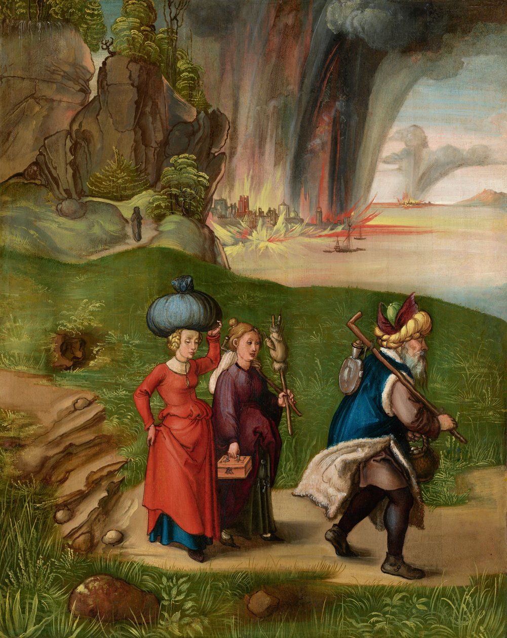 Alemão: Lot und seine Töchter Lot e as suas filhas de Albrecht Dürer
