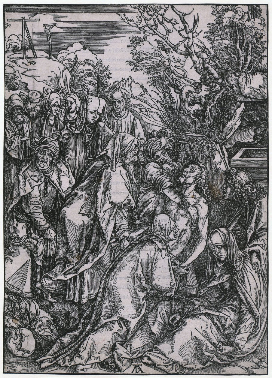 Sepultamento de Cristo, prancha 10 da série «A Grande Paixão» de Albrecht Dürer