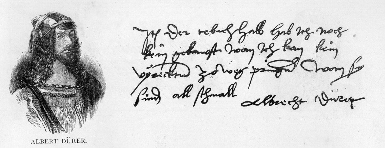 Escrita e assinatura de Albrecht Duerer de Albrecht Dürer