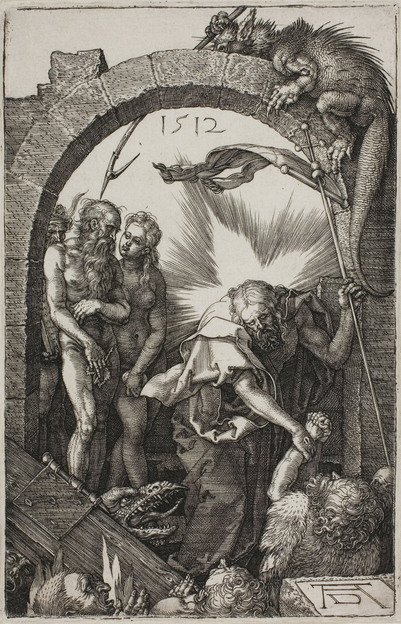 Angustiante do Inferno; Cristo no Limbo, de A Paixão Gravada de Albrecht Dürer