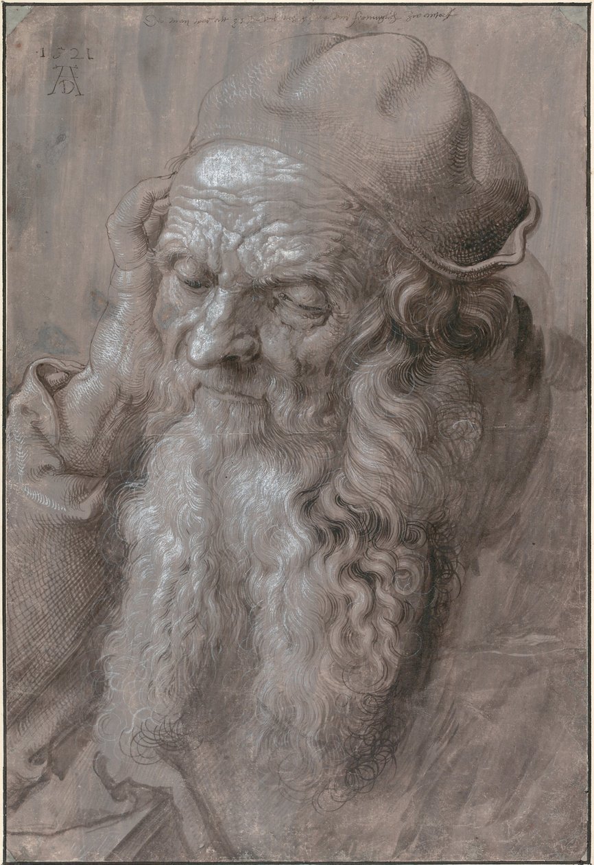 Cabeça de um homem velho, 1521 de Albrecht Dürer