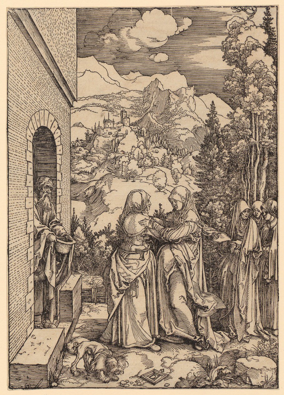 A Visitação, folha 9 da série «A Vida de Maria» de Albrecht Dürer