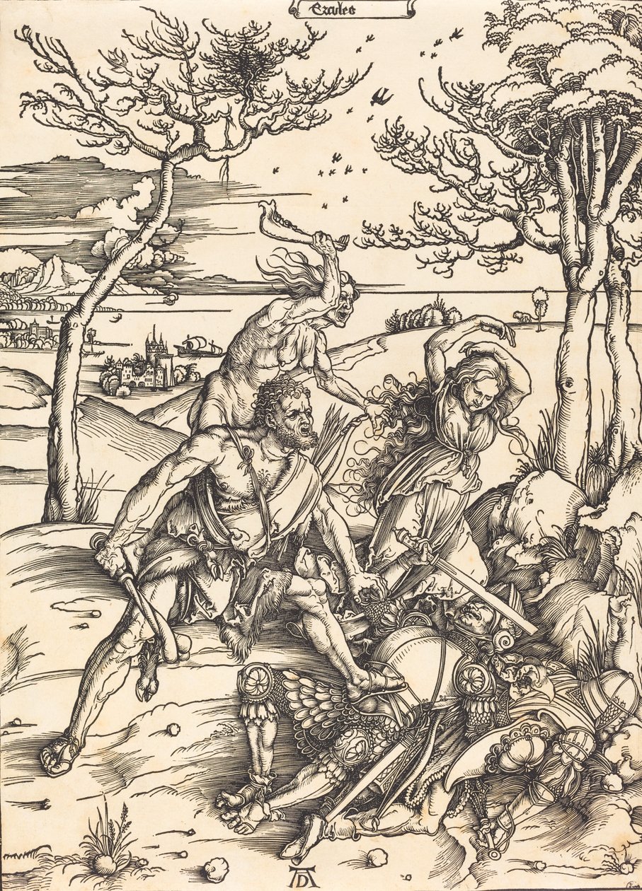Hércules conquistando Cacus Ercules, c. 1496 de Albrecht Dürer