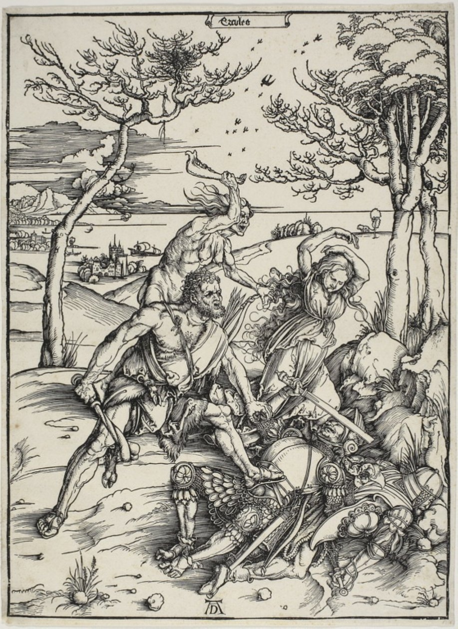 Hércules conquistando os gêmeos Molionide de Albrecht Dürer