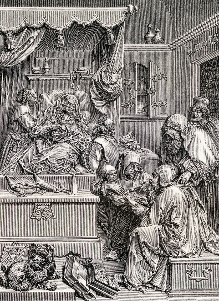 Escultura de Alto Relevo do Nascimento de São João, 1855 de Albrecht Dürer