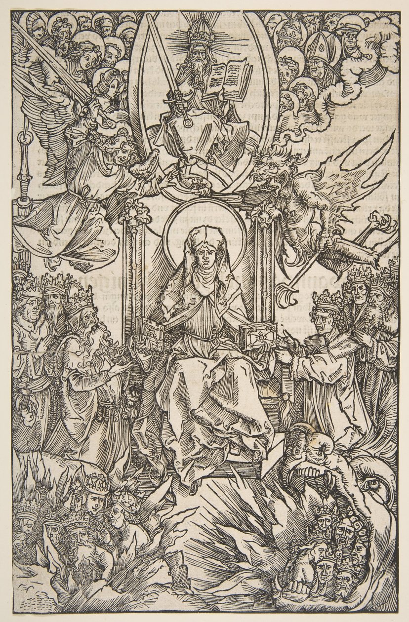 Ilustração de Revelations Sancte Birgitte, Koberger Nuremberg 1502 German Text.n.d. de Albrecht Dürer
