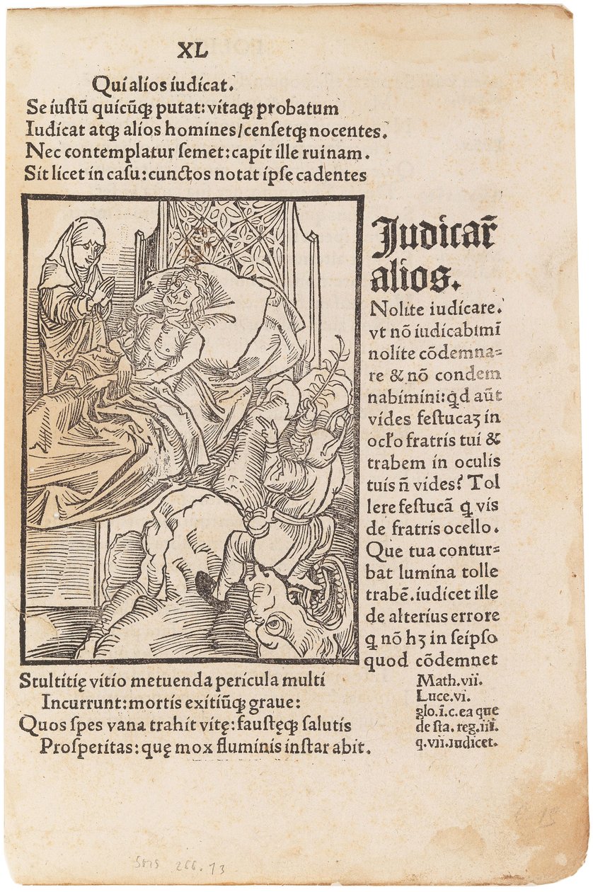 Ilustração do livro Ship of Fools de Sebastian Brant, 1494. de Albrecht Dürer